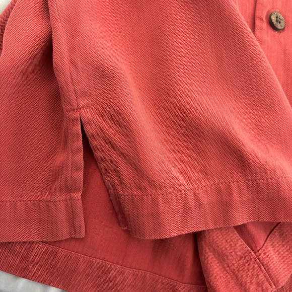 Tommy Bahama Rust Silk Blend Woven Button Front Short-Sleeve Camp Shirt - Picture 8 of 10